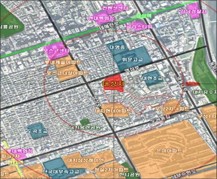본문 이미지 - 대치동 구마을3지구 위치도(서울시 제공).