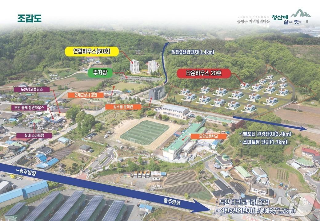본문 이미지 - 충북 증평군이 국토교통부 주관 '2025년 지역활력타운 공모사업'에 선정됐다. 사진은 사업 조감도.(증평군 제공)/뉴스1