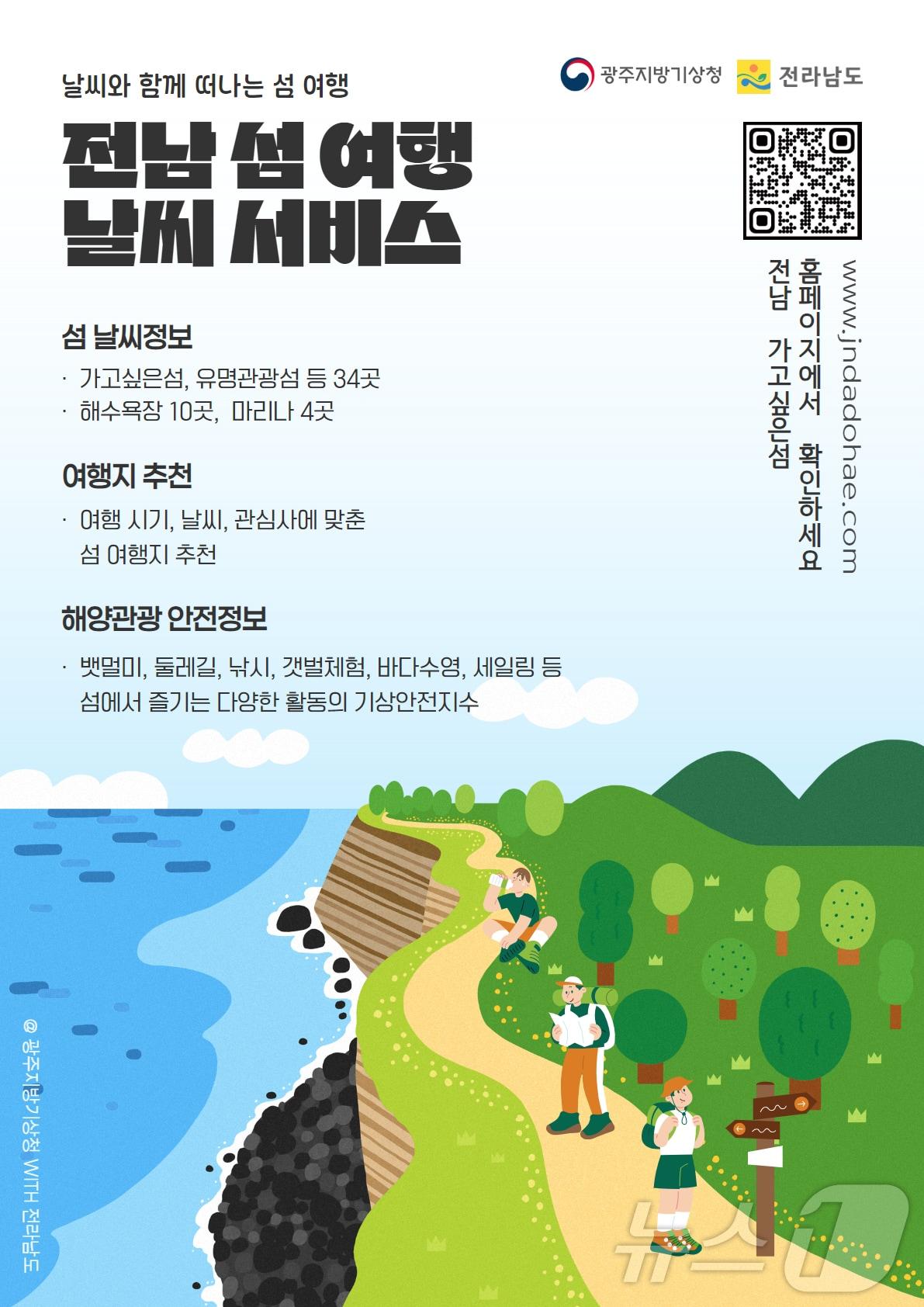 본문 이미지 - 전남 섬 여행 날씨 서비스 포스터. (광주지방기상청 제공. 재판매 및 DB 금지) 