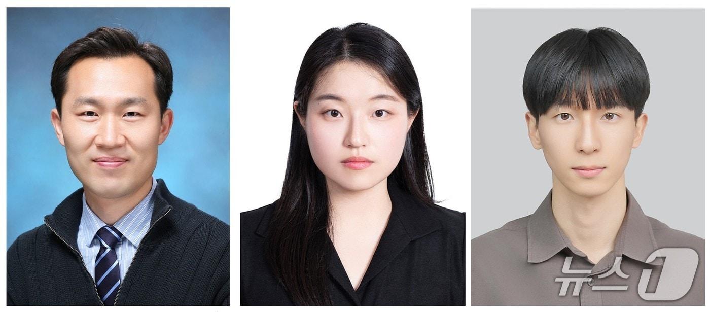 본문 이미지 - 서준혁 교수, 이주은 석·박 통합과정 학생, 허동욱 GIFT 학·석·박 통합과정 학생(왼쪽부터)(지스트 제공, 재판매 및 DB 금지) 