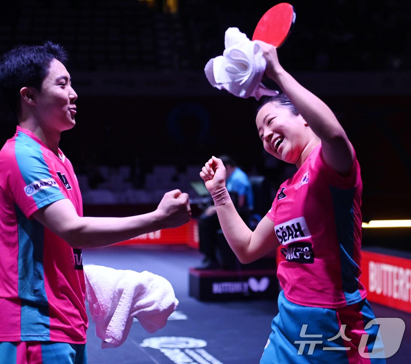 본문 이미지 - 한국 탁구 혼합복식 임종훈-신유빈 듀오 . 2025.5.22/뉴스1 ⓒ News1 사진공동취재단