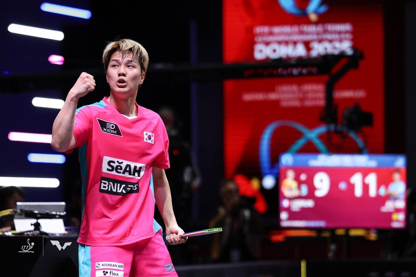 남자 단식 8강에 오른 안재현(ITTF) 제공