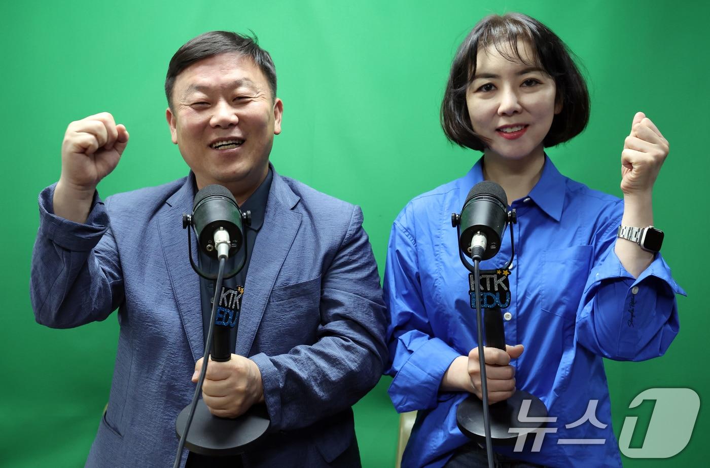 안진걸 이재명 선대위 서민·중산층경제살리기위원회 위원장&#40;왼쪽&#41;과 임세은 이재명 대선후보 민생 대변인이 23일 서울 여의도에서 뉴스1과 인터뷰를 하고 있다. 2025.5.23/뉴스1 ⓒ News1 김명섭 기자