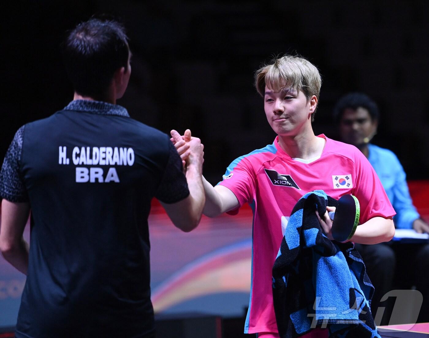 본문 이미지 - 한국 남자 탁구의 안재현(오른쪽) 2025.5.24/뉴스1 ⓒ News1 사진공동취재단