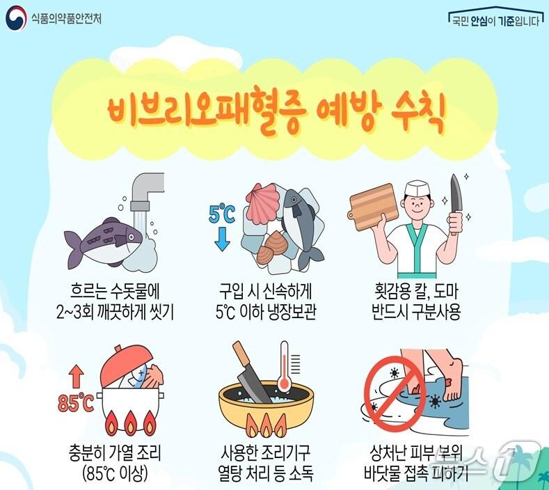본문 이미지 - 비브리오패혈증 예방 수칙.(식품의약품안전처 제공)/뉴스1