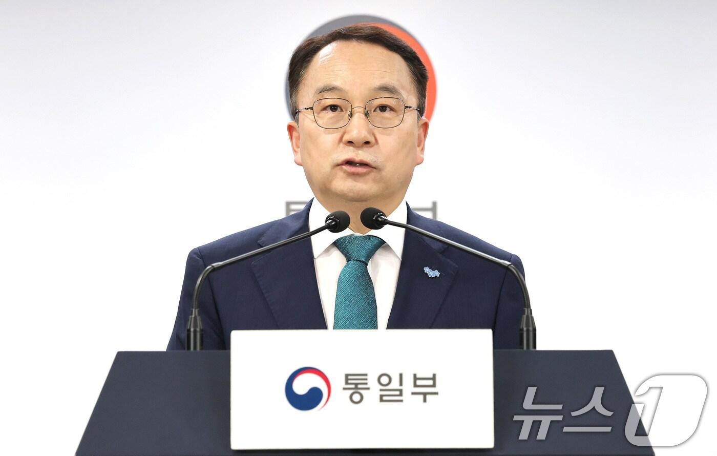 구병삼 통일부 대변인이 26일 서울 종로구 정부서울청사에서 정례브리핑을 하고 있다. 2025.5.26/뉴스1 ⓒ News1 임세영 기자