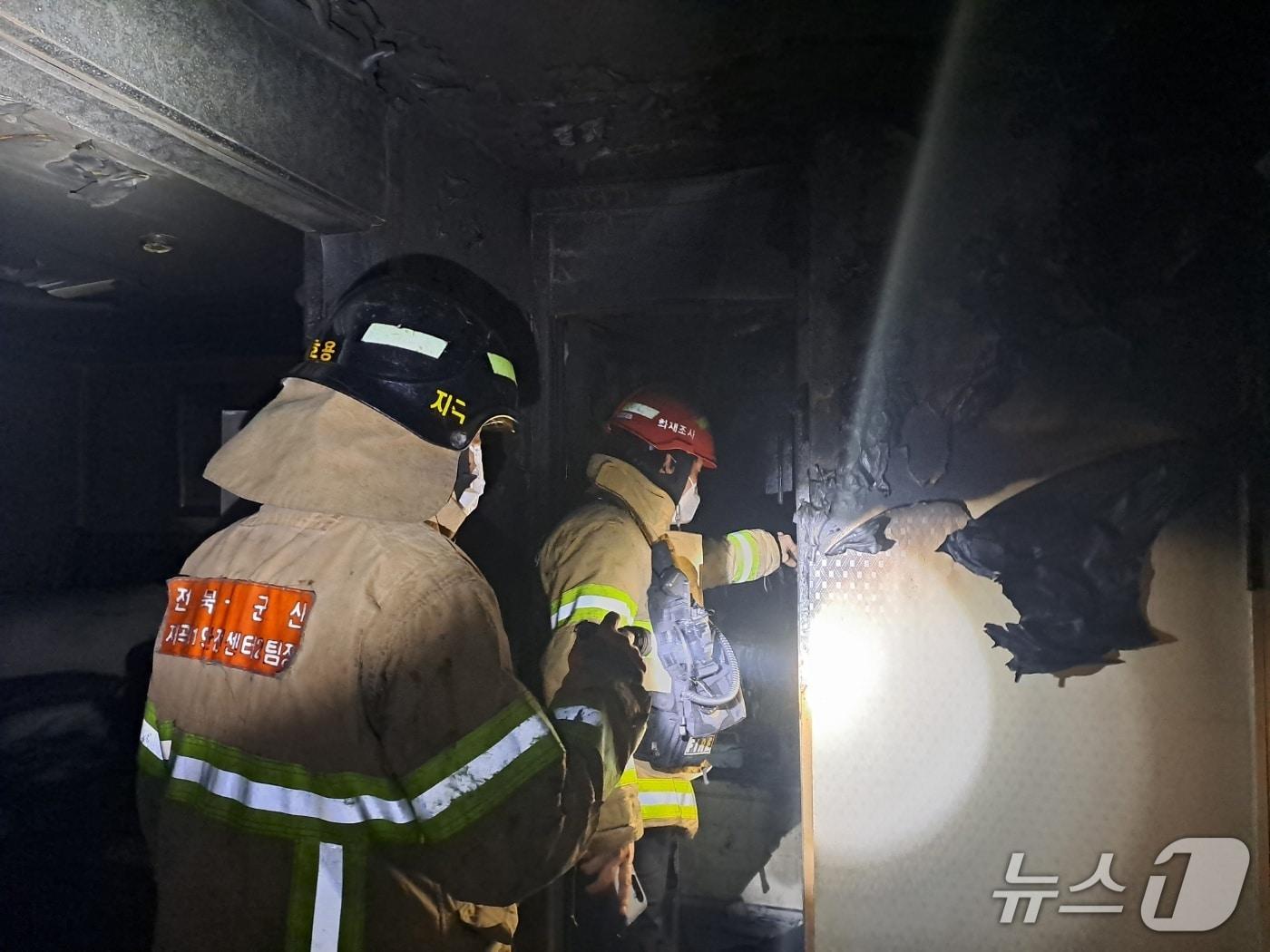 본문 이미지 - 화재 현장.(전북소방 제공. 재판매 및 DB금지)