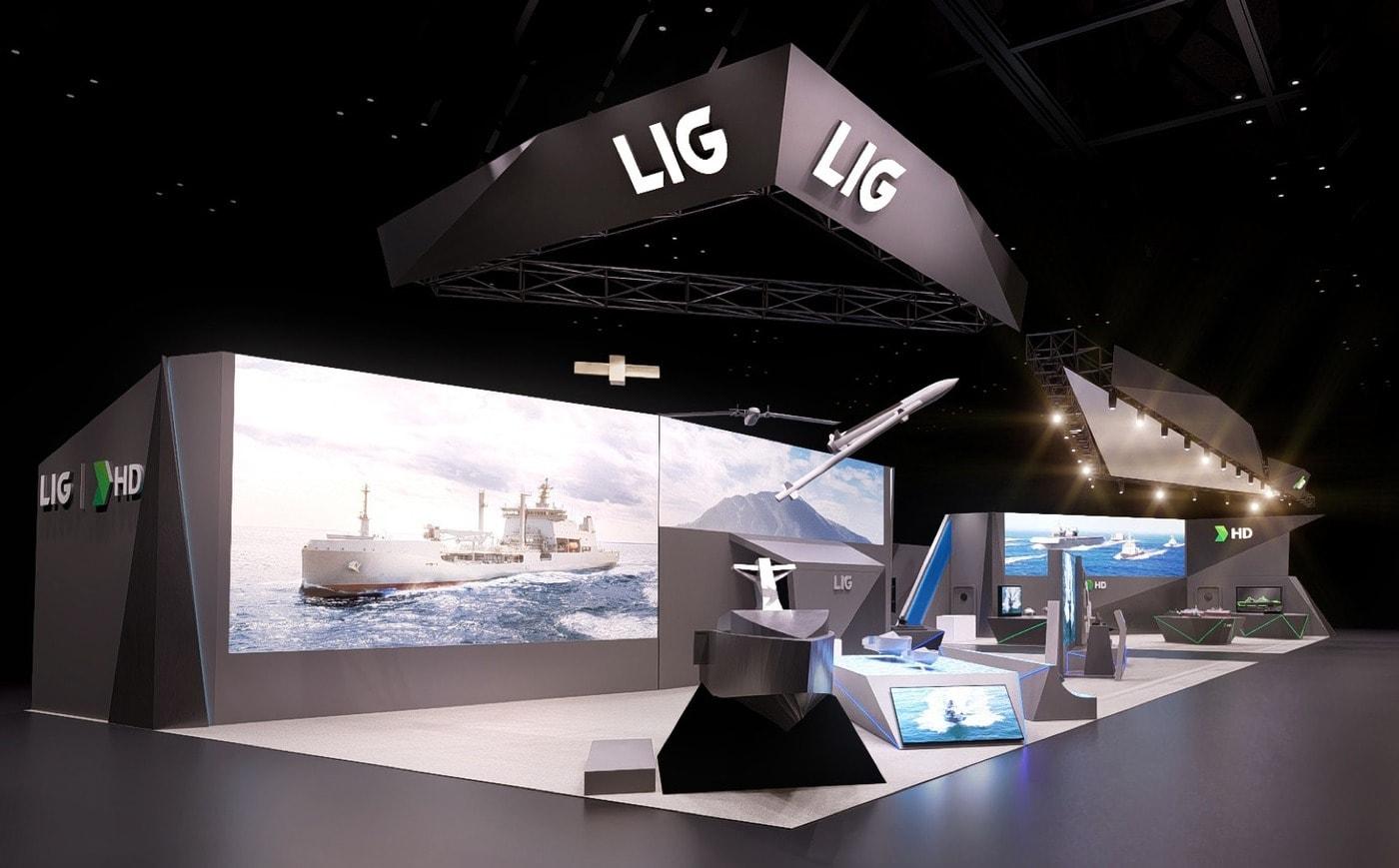 오는 28일부터 31일까지 부산 벡스코에서 열리는 국제해양방위산업전(MADEX) 2025에 27일 LIG넥스원이 부스를 차린 모습<자료사진>(LIG넥스원 제공). 2025.05.27.