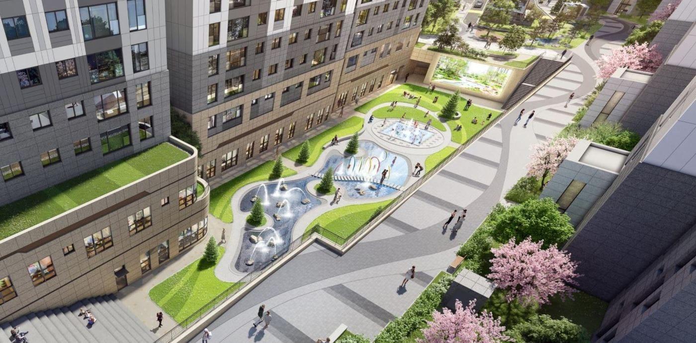 부산 &#39;에코델타시티 아테라&#39; 썬큰 광장 미디어파사드&#40;금호건설&#41;.