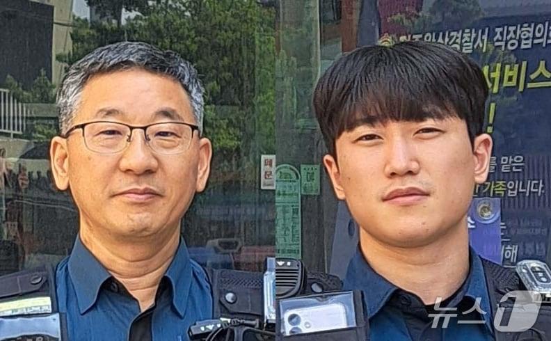 본문 이미지 - (왼쪽부터)김권재 경감과 이찬영 순경.(전북경찰 제공. 재판매 및 DB금지)