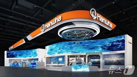 본문 이미지 - 28일 부산 벡스코에서 개막하는 제14회 국제해양방위산업전&#40;MADEX·마덱스&#41; &#39;MADEX 2025&#39; 한화 통합관 조감도&lt;자료사진&gt;&#40;한화 제공&#41;.