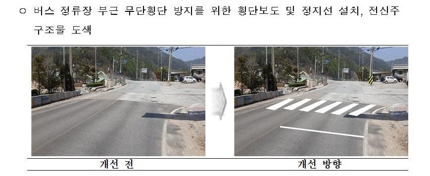본문 이미지 - 군 전술도로 개선안 사례.&#40;한국교통안전공단 제공&#41;