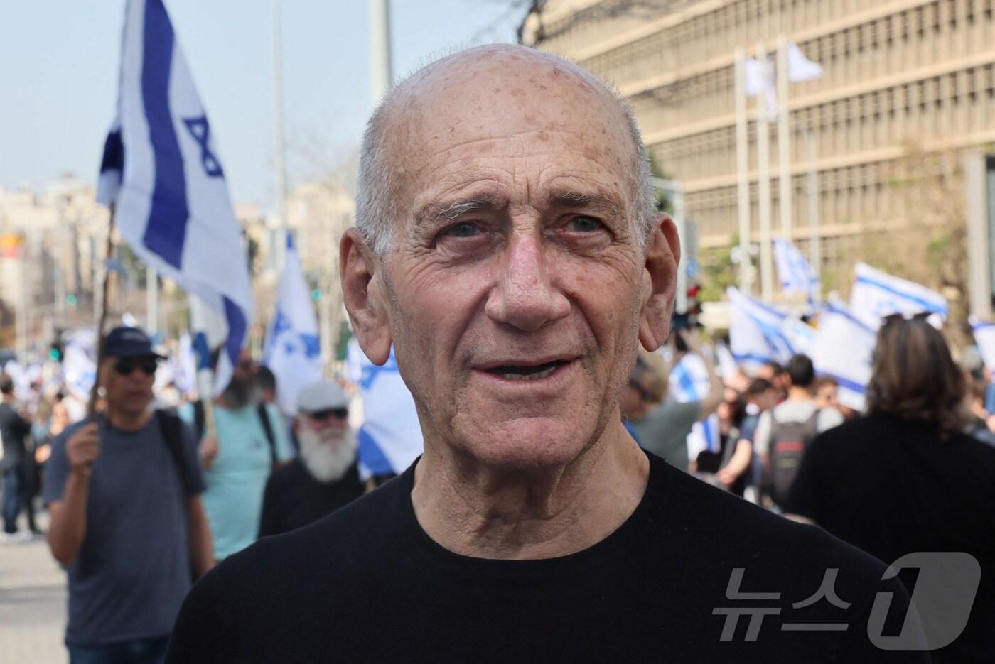 에후드 올메르트 이스라엘 전 총리. ⓒ AFP=뉴스1