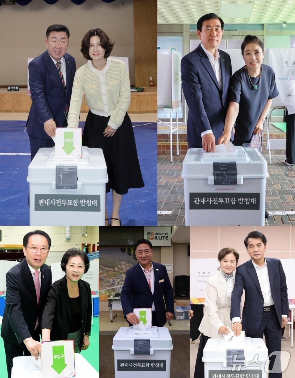 본문 이미지 - 사진 위 왼쪽부터 시계 방향으로 이범석 청주시장, 조길형 충주시장, 최재형 보은군수, 정영철 영동군수, 송인헌 괴산군수.