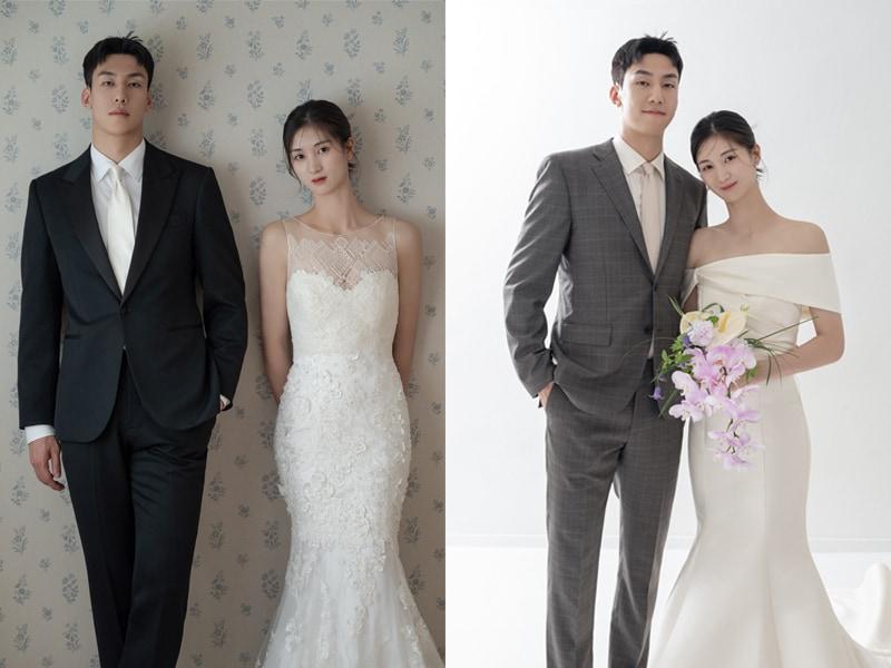 본문 이미지 - 삼성화재 미들블로커 손태훈과 삼성생명 가드 윤예빈이 31일 결혼식을 올린다. (용인 삼성생명 제공)