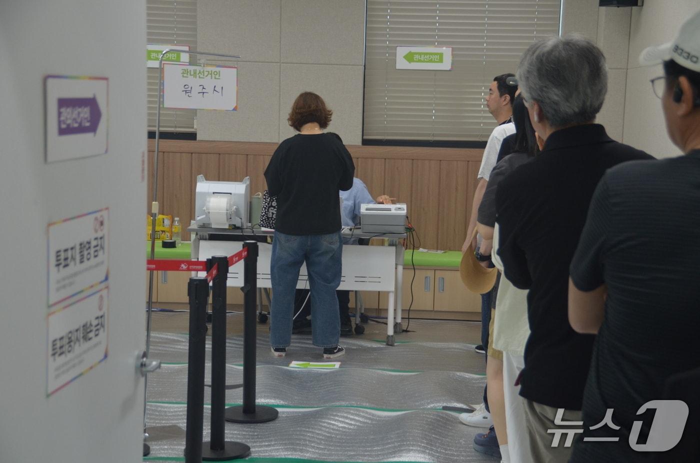 29일 강원 원주시 지정면 서원주 건강생활지원센터에 마련된 제21대 대통령선거 사전투표소. 2025.5.29/뉴스1 신관호 기자