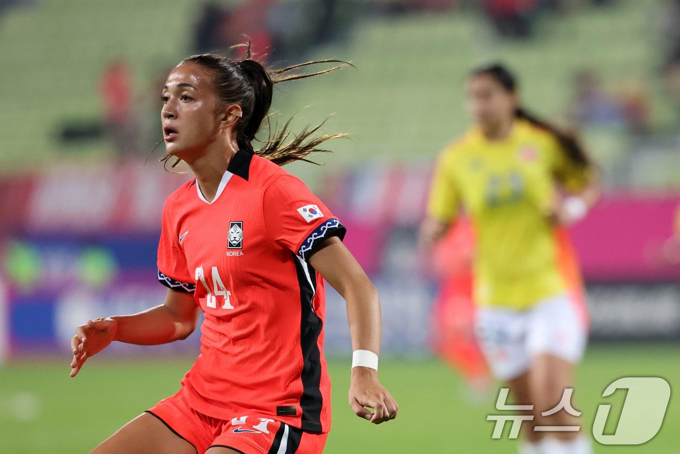 본문 이미지 - 여자 축구 대표팀 공격수 케이시 유진 페어. ⓒ 뉴스1 이승배 기자