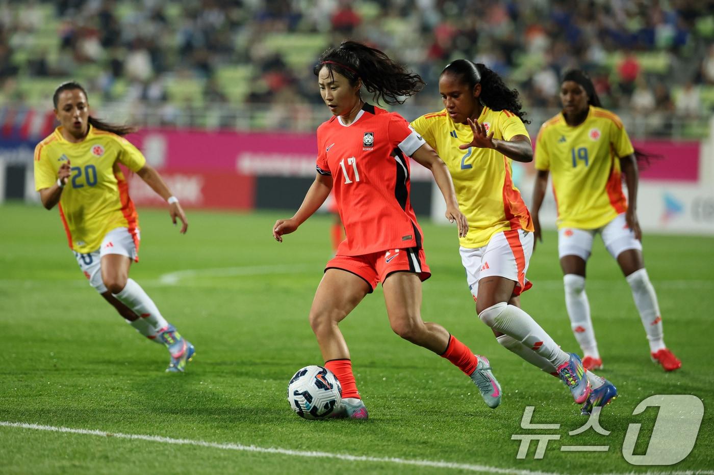 여자축구대표팀의 이영주가 부상으로 낙마했다. 2025.5.30/뉴스1 ⓒ News1 이승배 기자