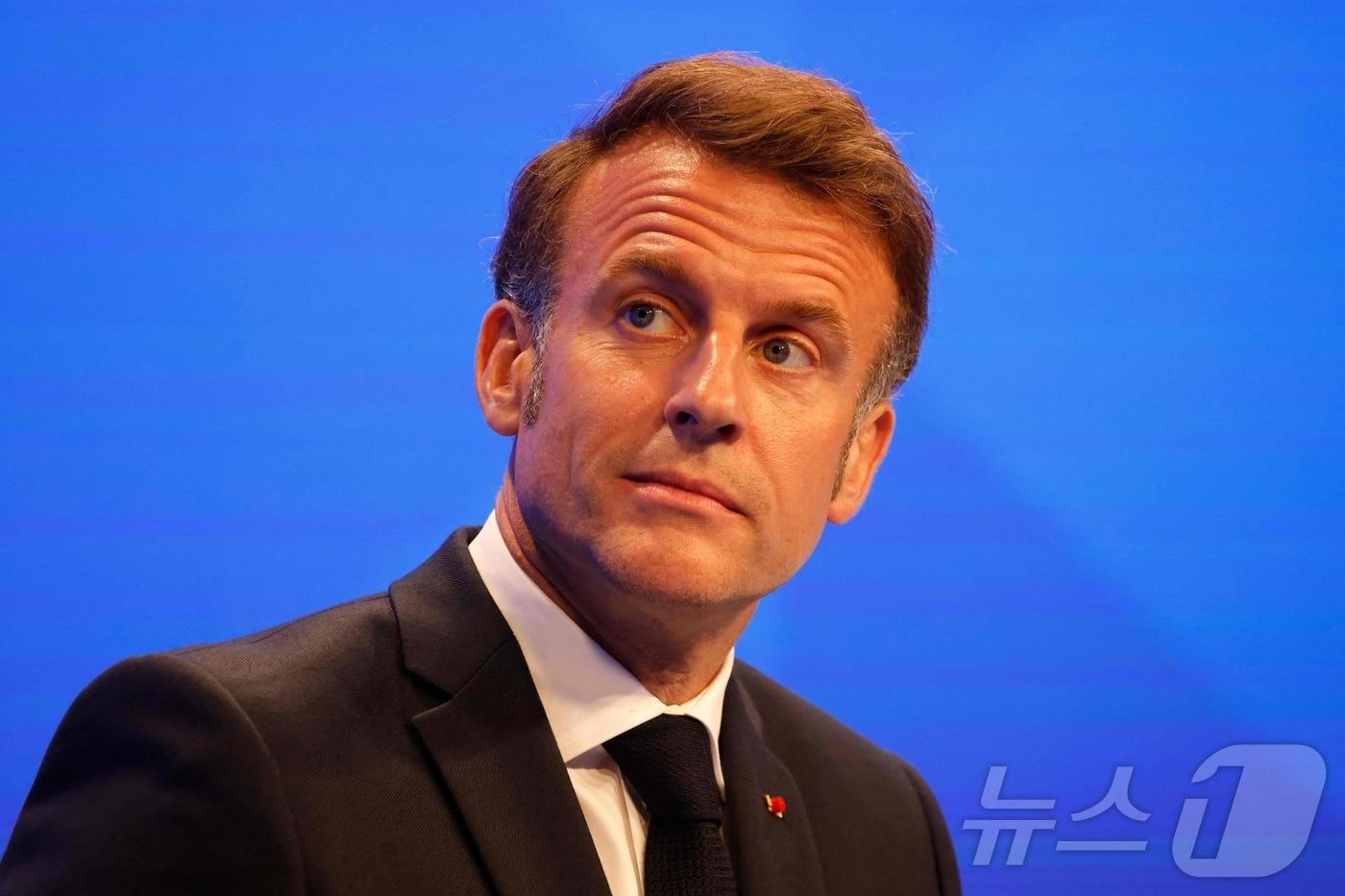 에마뉘엘 마크롱 프랑스 대통령이 30일&#40;현지시간&#41; 싱가포르에서 열린 제22차 아시아안보회의&#40;샹그릴라 대화&#41;에 참석했다. 2025.5.30. ⓒ AFP=뉴스1