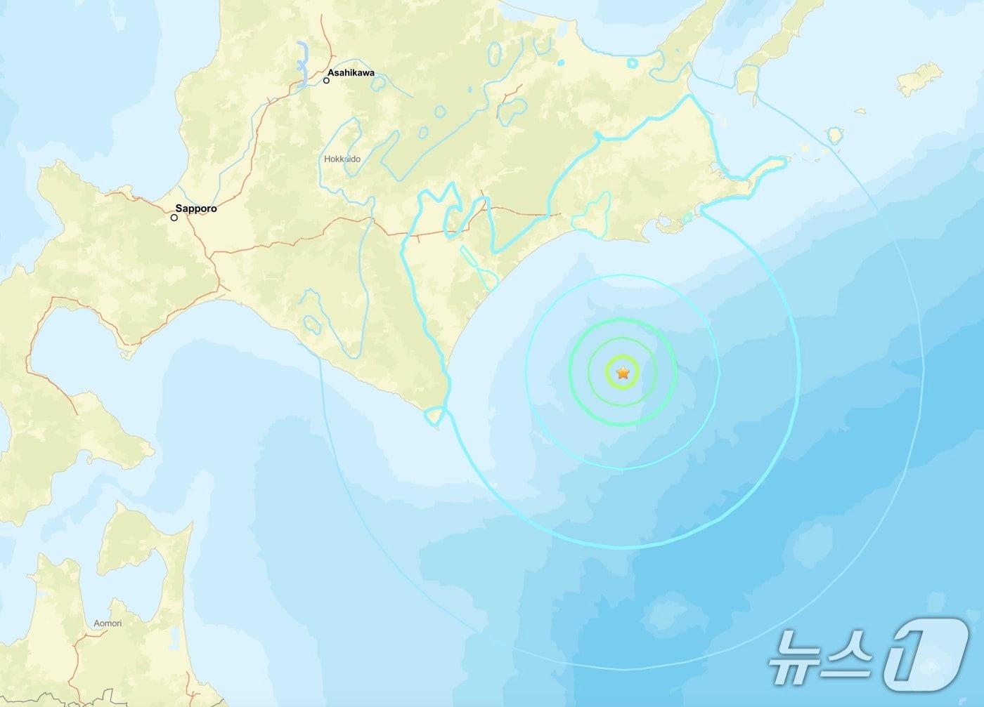 본문 이미지 - 일본 홋카이도 앞바다에서 31일 규모 6.1의 지진이 발생했다. (출처=미국 지질조사국 홈페이지 갈무리)