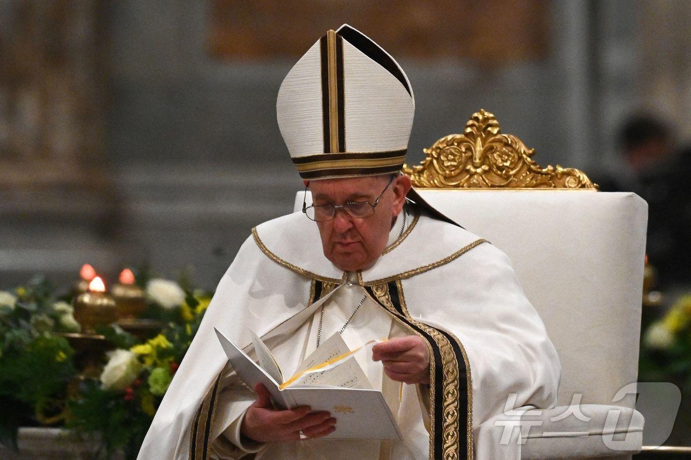 본문 이미지 - 프란치스코 교황. 2022.01.25. ⓒ AFP=뉴스1