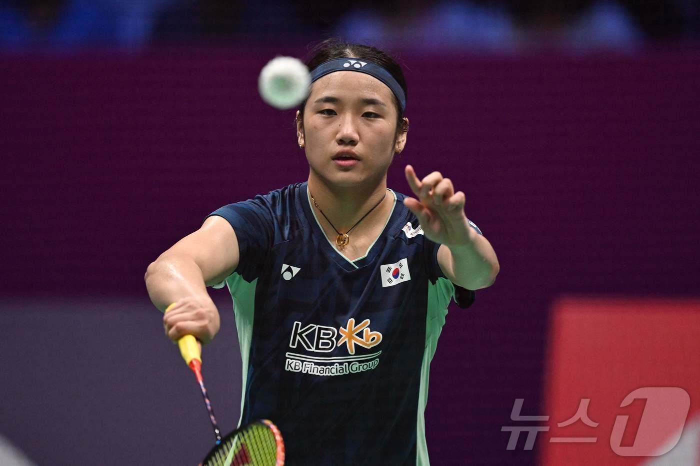 한국 배드민턴의 안세영. ⓒ AFP=뉴스1