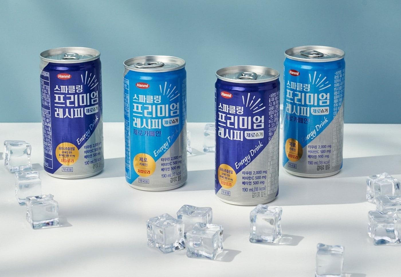  한미사이언스 계열사 온라인팜이 선보인 약국 전용 탄산 에너지드링크 '스파클링 프리미엄 레시피'. (한미약품그룹 제공)