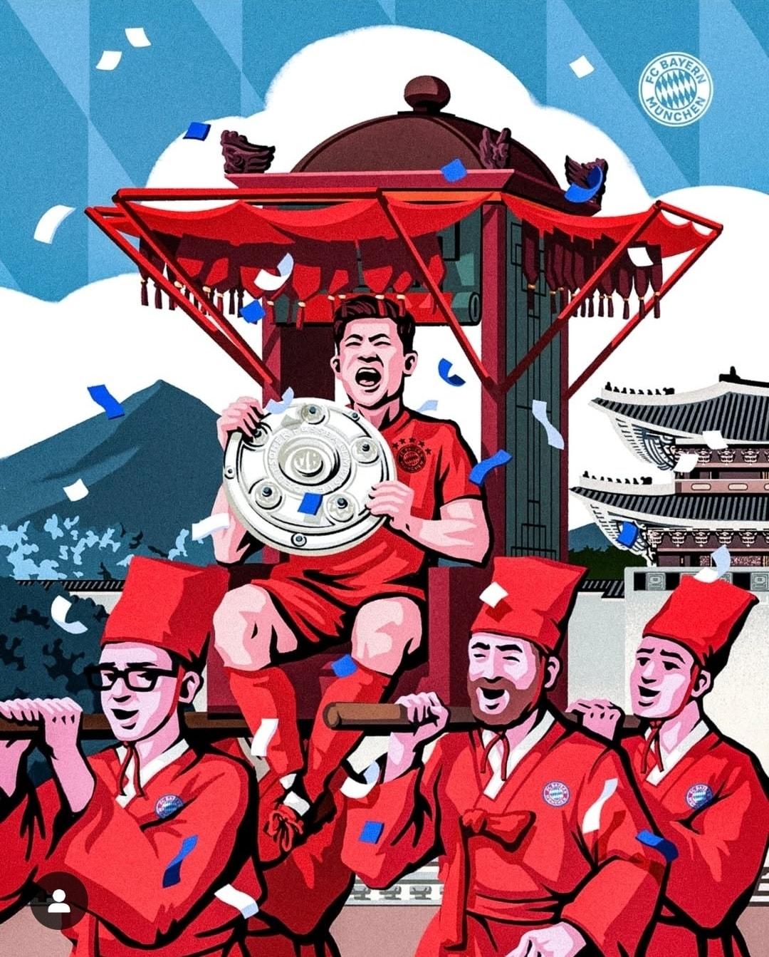 본문 이미지 - 김민재의 소속팀 바이에른 뮌헨이 SNS에 김민재 이미지를 업로드 하며 축하 메시지를 전했다. &#40;뮌헨 SNS&#41;