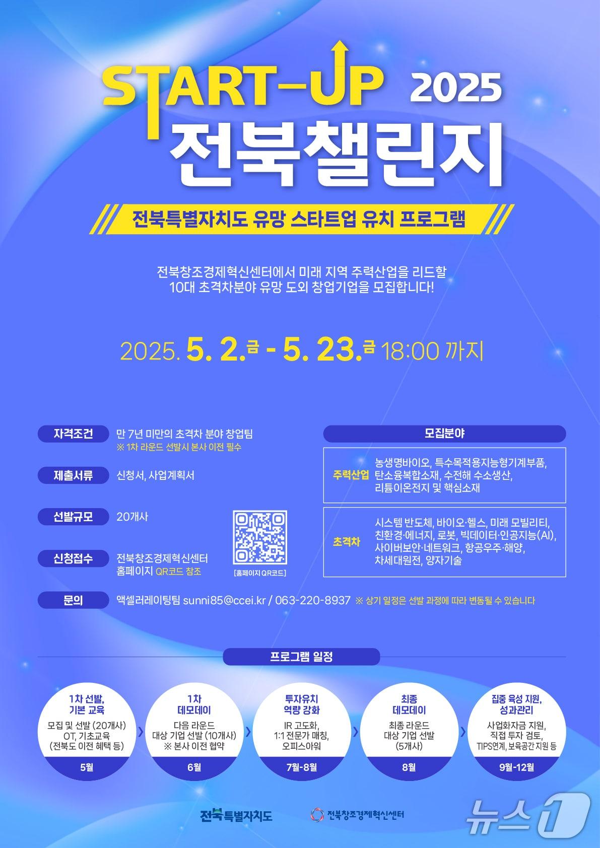 본문 이미지 - 전북창조경제혁신센터의 '2025년 스타트업 전북 챌린지 사업' 홍보 포스터.(전북창조경제혁신센터 제공)/뉴스1