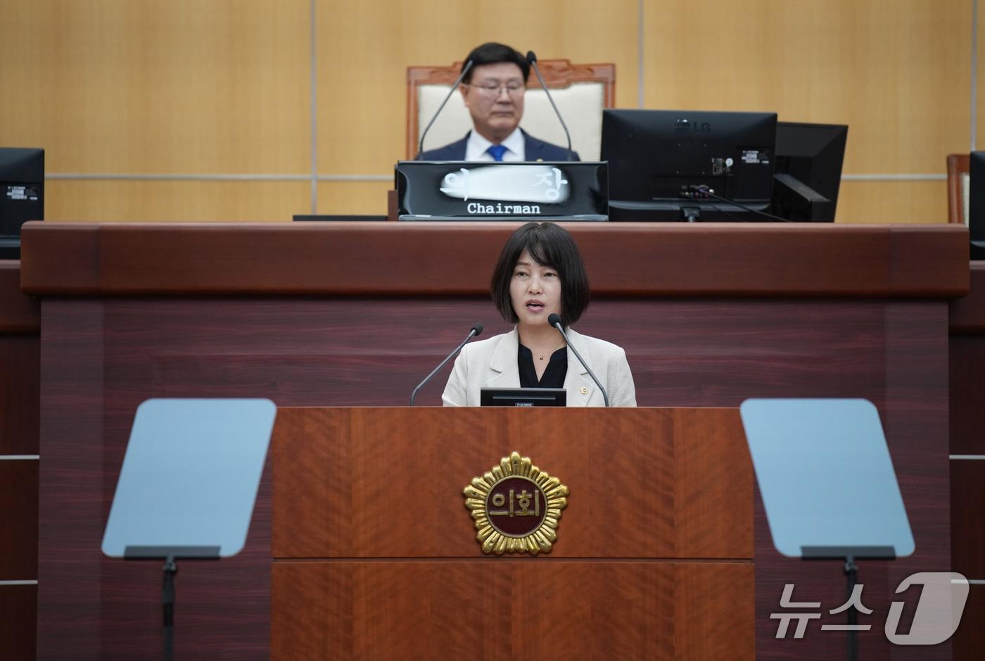본문 이미지 - 7일 윤영숙 전북자치도의원이 임시회에서 5분 발언을 하고 있다.(의회제공. 재판매 및 DB금지)2025.5.7/뉴스1