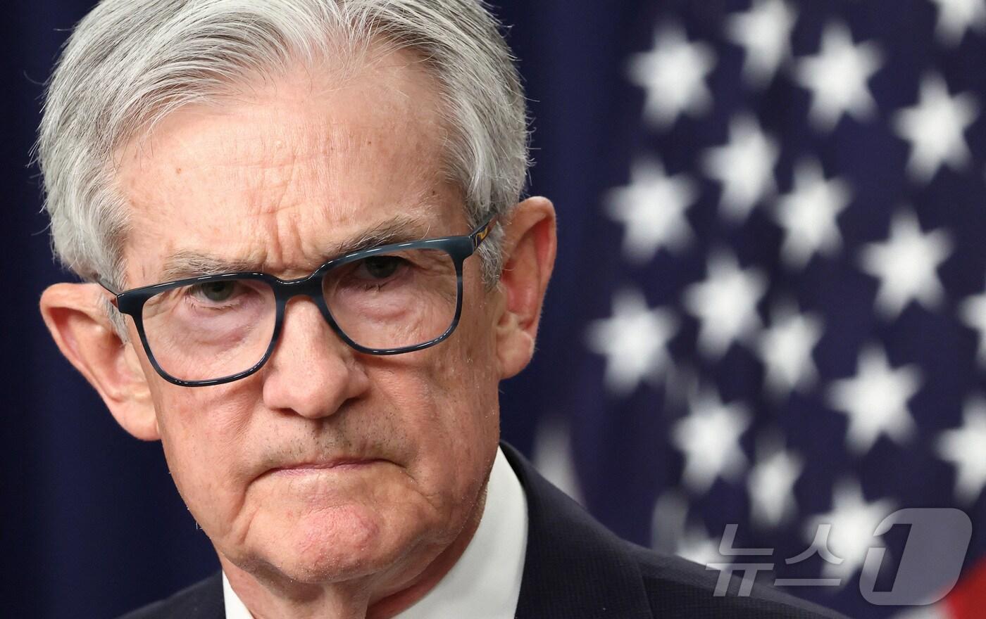 제롬 파월 미국 연방준비제도(연준) 의장이 7일(현지시간) 이틀 간의 연방공개시장위원회(FOMC) 회의를 마치고 기자회견에서 결과를 발표하고 있다. 2025.05.07 ⓒ 로이터=뉴스1 ⓒ News1 정지윤 기자