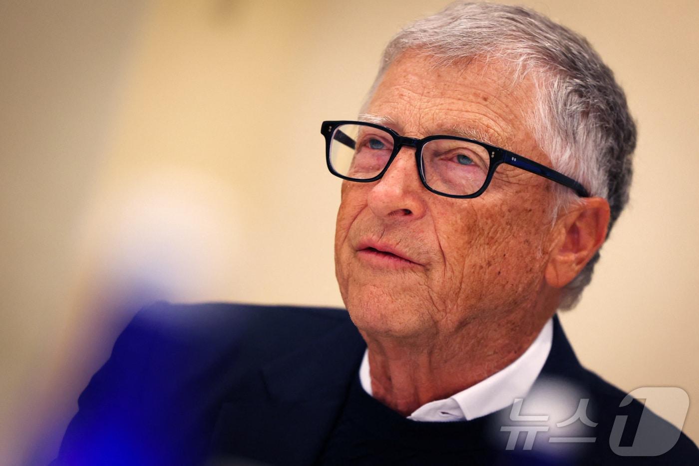 세계적인 자선가인 빌 게이츠 마이크로소프트(MS) 창업자가 8일(현지시간) 로이터통신과 인터뷰하고 있다.2025.05.08. ⓒ 로이터=뉴스1