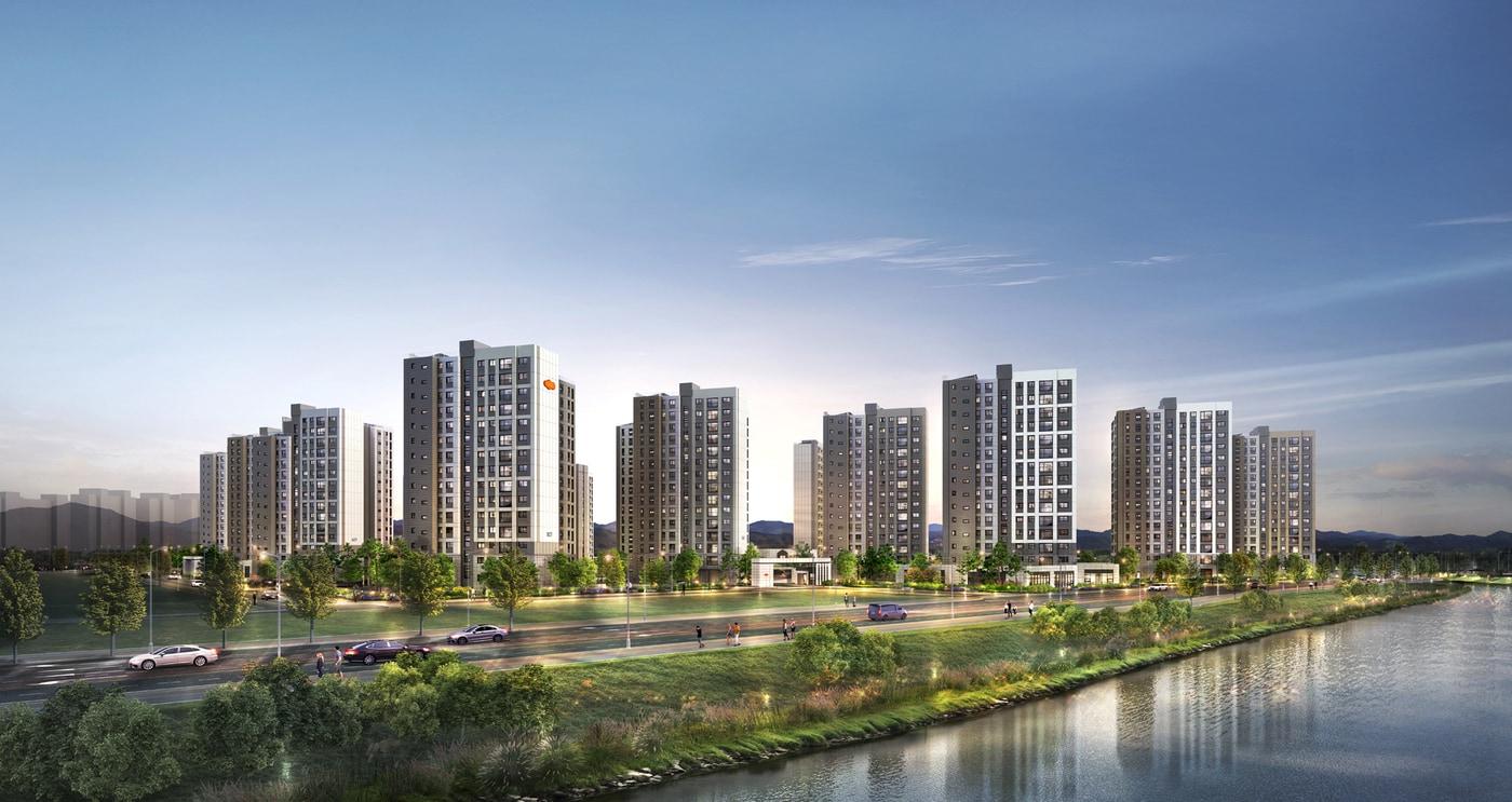 'e편한세상 대장 퍼스티움' 단지 투시도./DL이앤씨 제공