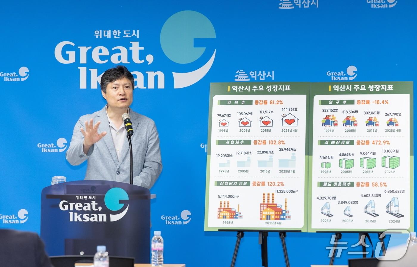 9일 강영석 익산 부시장이 브리핑실에서 익산군·이리시 통합 30주념 브리핑에서 발언하고 있다.(익산시 제공. 재판매 및 DB금지)