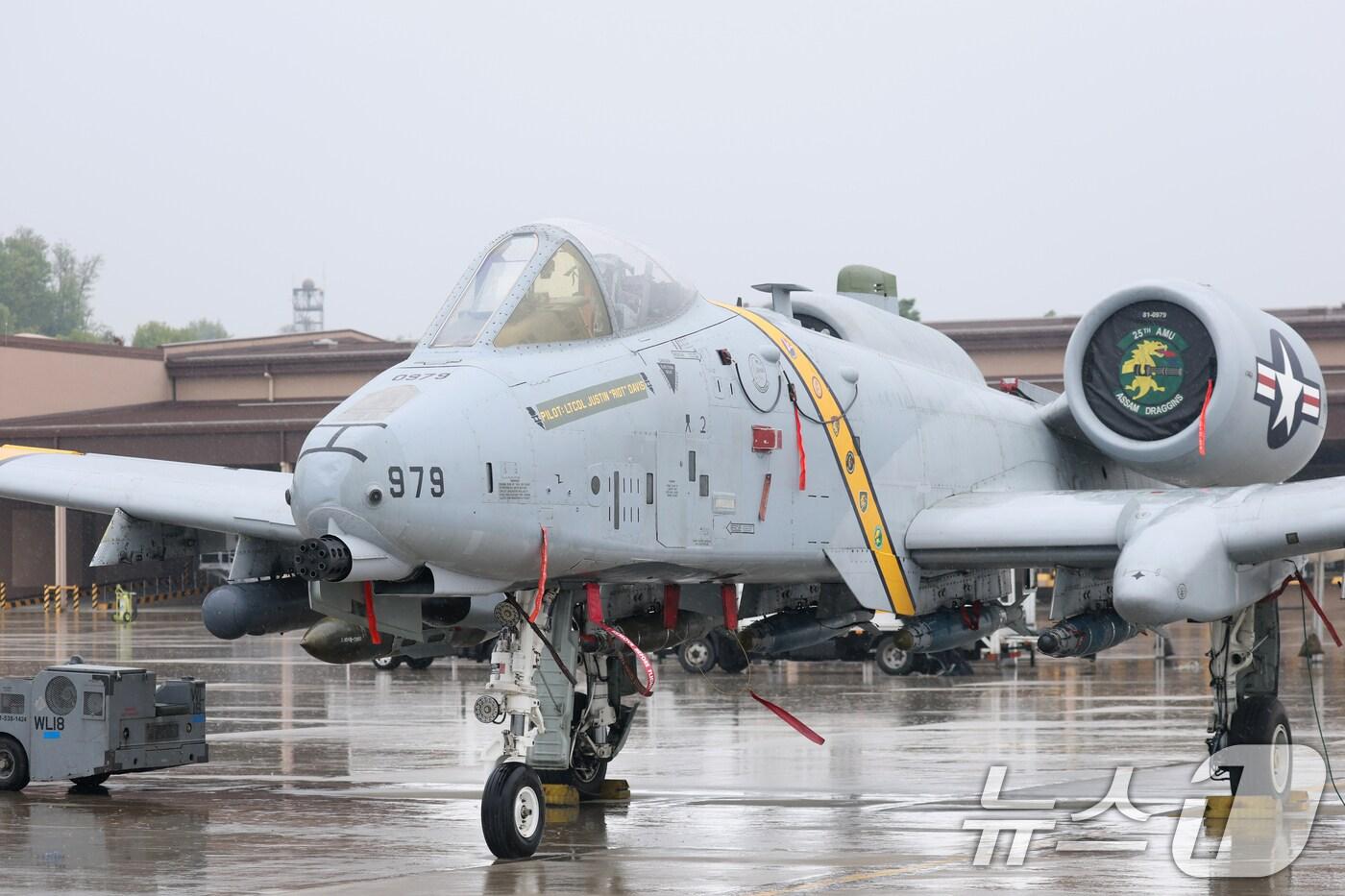 9일 경기 평택시 주한미군 오산공군기지에서 열린 &#39;오산 에어파워데이 2025 미디어데이&#39;에서 퇴역을 앞둔 A-10 공격기가 공개되고 있다. 2025.5.9/뉴스1 ⓒ News1 김영운 기자