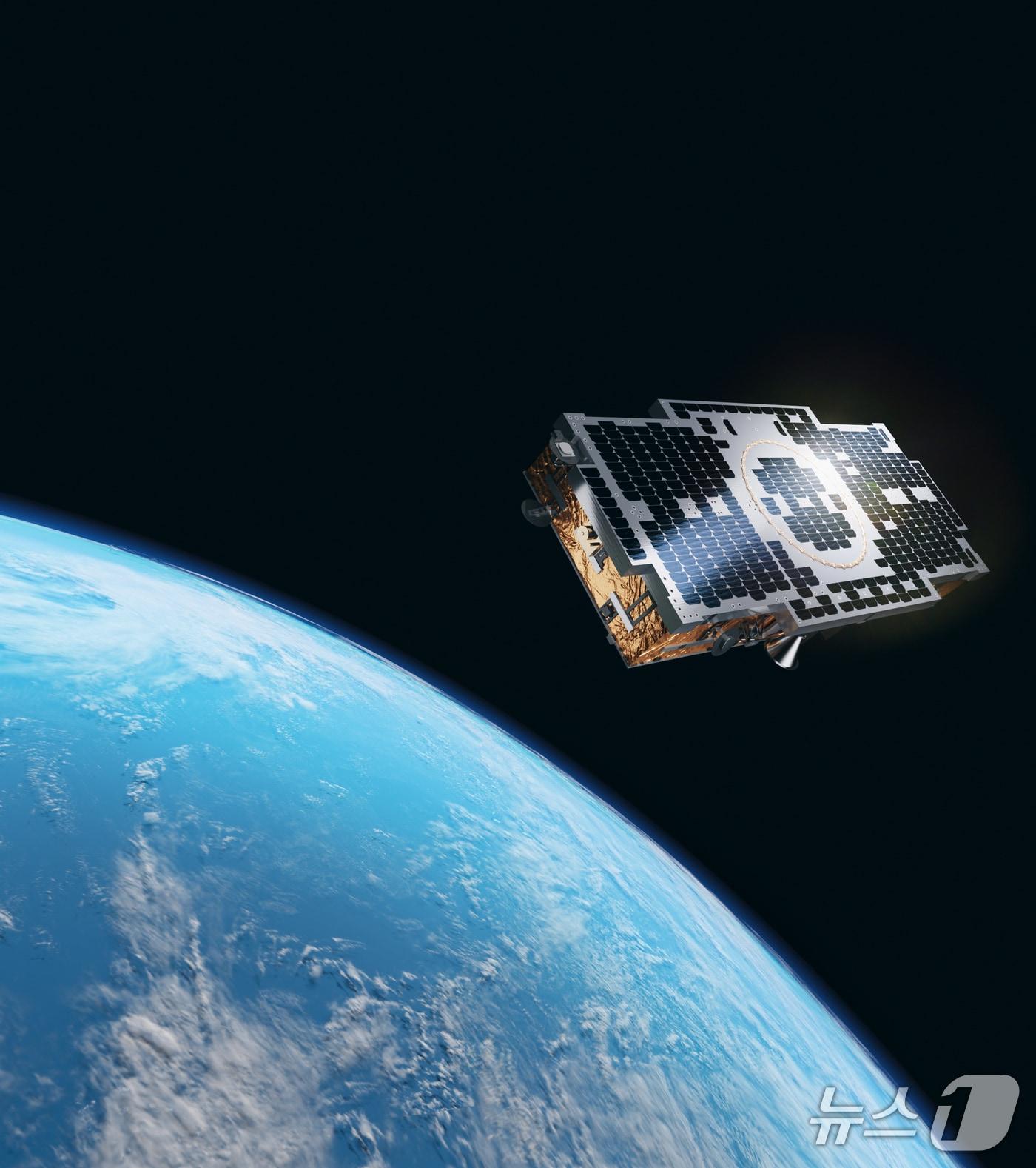 본문 이미지 - 한화시스템이 개발한 소형 SAR위성 이미지(한화시스템 제공) 
