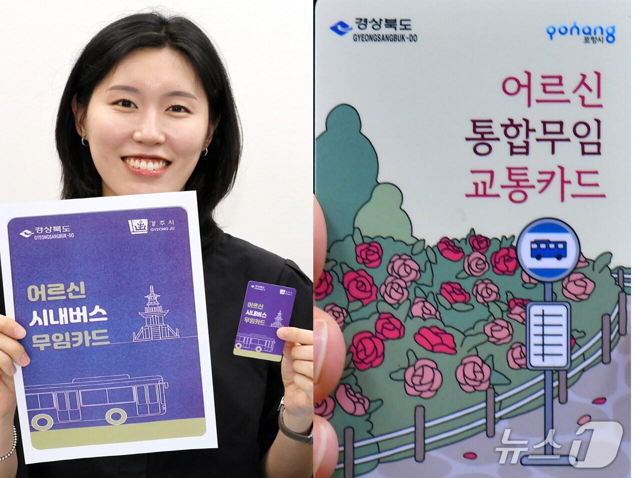 본문 이미지 - 경북 포항시와 경주시, 영덕군이 오는 11일부터 만 70세 이상 노인들을 대상으로 시내버스 무임카드 발급을 시작한다고 10일 밝혔다. 왼쪽은 경주시, 포항시  시내버스 무임카드. (뉴스1 자료, 제판매 및 DB 금지) 2025.6.10/뉴스1