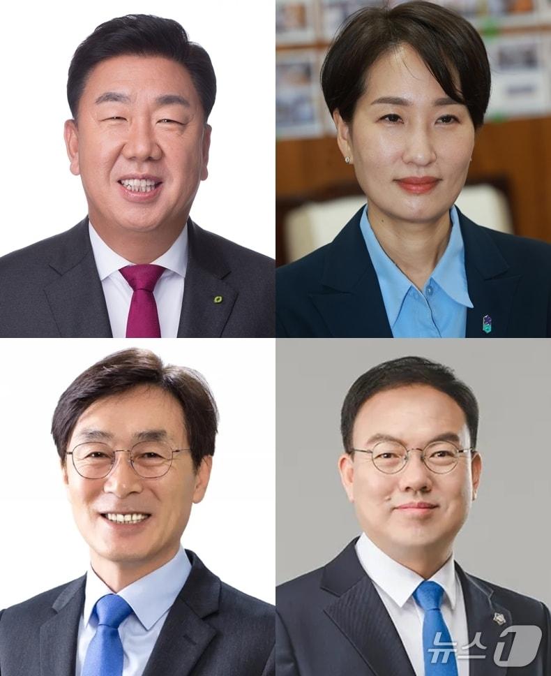 본문 이미지 - 사진 상단 왼쪽부터 시계 방향으로 이범석 청주시장, 김수민 충북도 정무부지사, 박완희 청주시의원, 이장섭 전 국회의원.&#40;자료사진&#41;/뉴스1