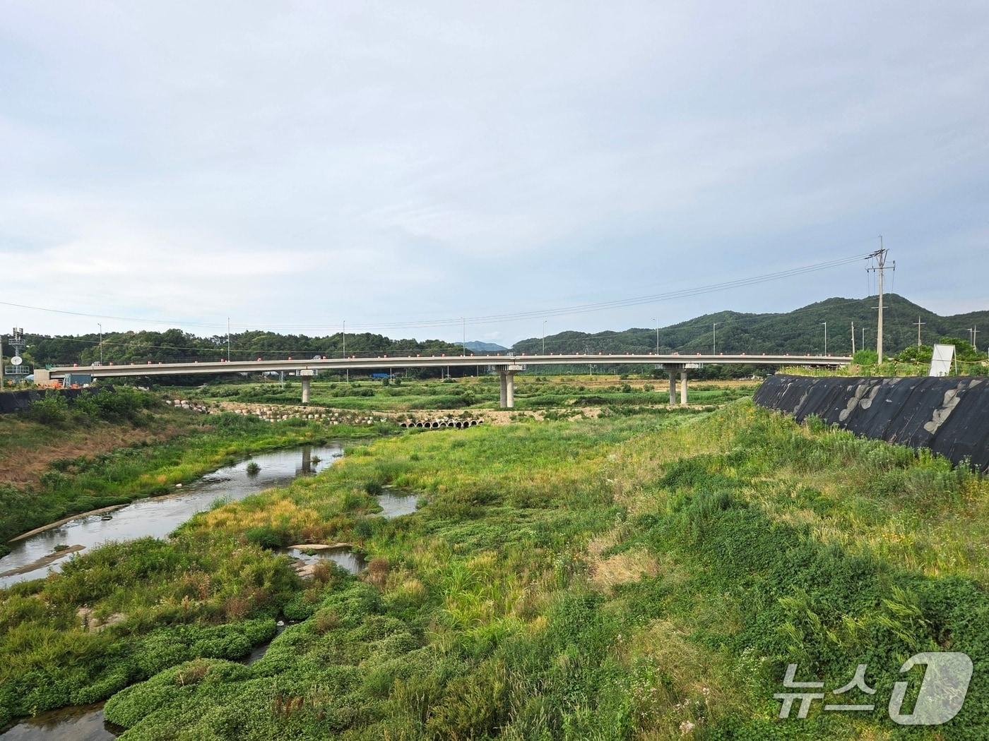 본문 이미지 - 송호자연재해위험개선지구 정비사업 현장&#40;영동군 제공. 재판매 및 DB금지&#41; /뉴스1 