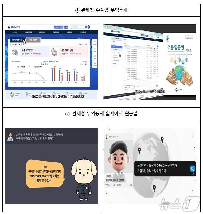 본문 이미지 - 무역통계 시스템 활용법 동영상 주요 화면