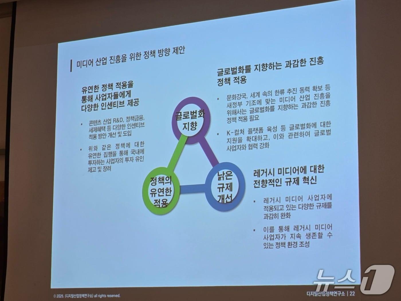 본문 이미지 - 디지털산업정책연구소는 12일 서울 컨퍼런스하우스달개비에서 '새정부 출범에 대응한 미디어 산업 진흥의 주요 쟁점과 정책방향' 스터디를 열었다. 2025.06.12 /뉴스1 ⓒNews1 양새롬 기자