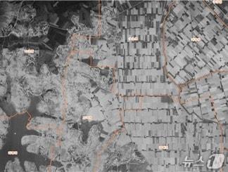 본문 이미지 - 군산시 수송·미장·지곡·나운동일대 1948년 모습.(군산시 제공. 재판매 및 DB금지)