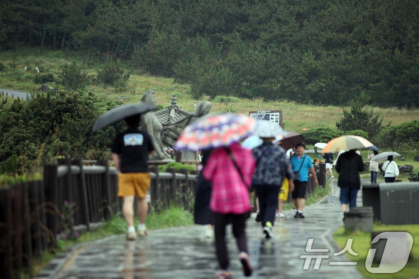 제주 서귀포시 안덕면 송악산 인근에 비가 내리고 있다. 2025.6.12/뉴스1 ⓒ News1 고동명 기자