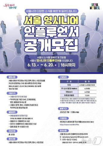 본문 이미지 - 2025년 서울 영시니어 인플루언서 모집 포스터. 