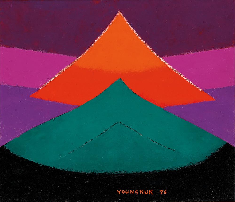 본문 이미지 - 유영국 Yoo YoungKuk 1916 – 2002, Work, oil on canvas, 45.5&times;53cm (10) | 1976 (4~5억 원) (케이옥션 제공)