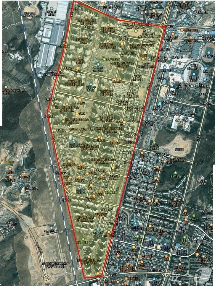 본문 이미지 - 천안시 통수 작업 예정 지역(천안시청 제공. 재판매 및 DB금지)