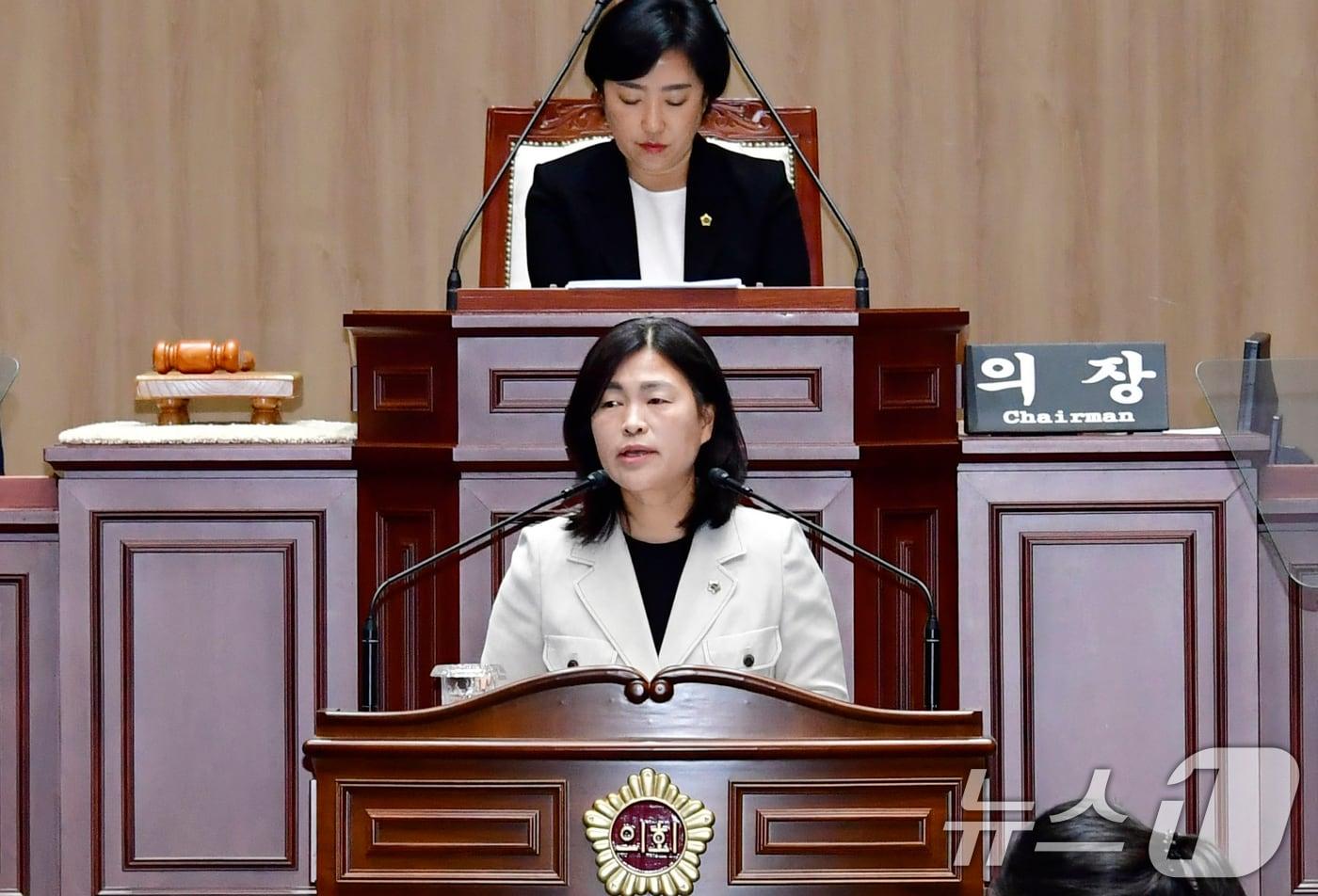 최지현 광주시의원이 16일 제1차 정례회 제2차 본회의에서 5분 자유 발언을 하고 있다.&#40;광주시의회 제공. 재판매 및 DB 금지&#41; 2025.6.16/뉴스1