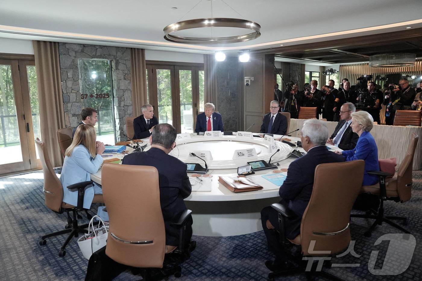 16일&#40;현지시간&#41; 캐나다 앨버타주 캐내내스키스에서 주요 7개국&#40;G7&#41; 정상회의가 열리고 있다. 2025.06.16 ⓒ 로이터=뉴스1 ⓒ News1 김지완 기자