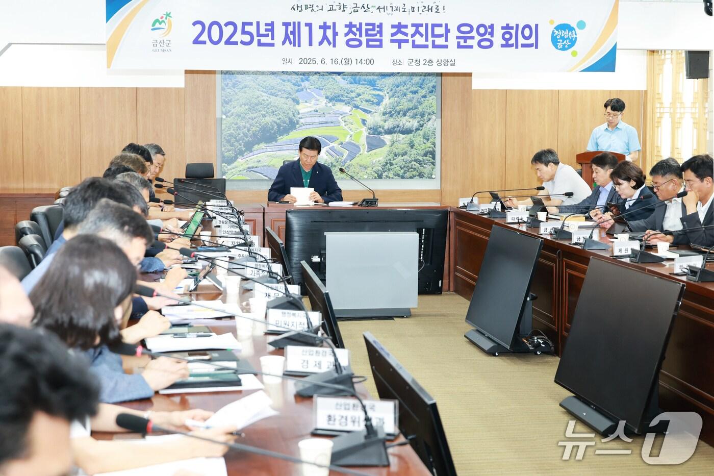 금산군이 16일 군청 상황실에서 청렴도 향상 대책 마련을 위한 2025년 제1차 청렴 추진단 회의를 개최했다. (금산군 제공.재판매 및 DB금지)/뉴스1