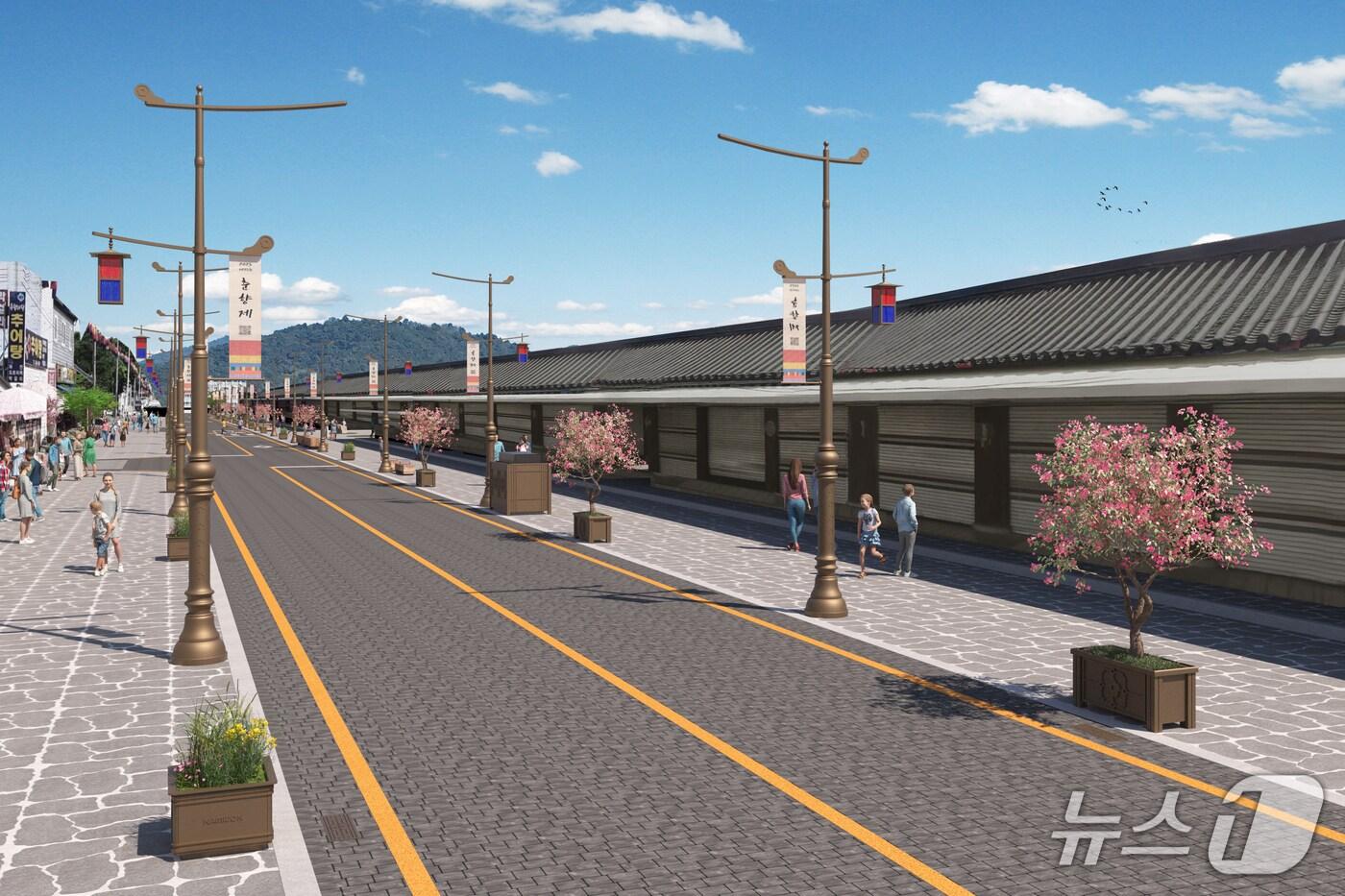 전북 남원시가 추진 중인 '광한서로 안전한 보행환경 조성사업' 투시도.(남원시 제공. 재판매 및 DB금지)/뉴스1